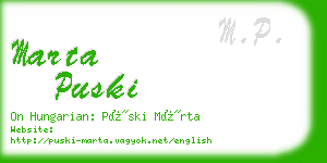 marta puski business card